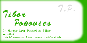 tibor popovics business card